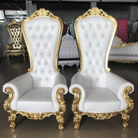 Silver White High Back Sofa Chair King Queen Throne Wedding Chair for sale