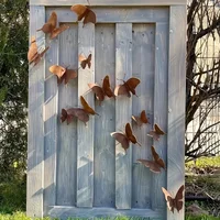 15pcs Rustic Metal Butterfly Wall Art Vintage Garden Fence Yard Decorations Patio Enhancement Outdoor Rustic Metal Butterfly Dec
