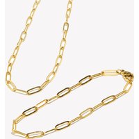 E.B.belle 18K Gold Plated Bold Paper Clip Chain Statement Necklace Minimalism Link Chain Necklaces For Women Ladies Chains