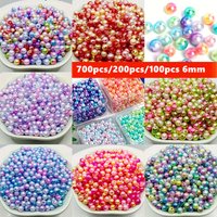 700pcs/200pcs/100pcs 6mm Acrylic Gradient Round Beads DIY Making for Personal Style, DIY production products