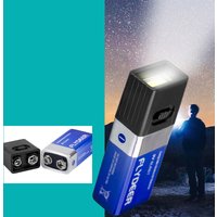 ✰✪1PC 9V Battery Flashlight 9V Mini LED Key Light 6F22 Battery COB Outdoor Lighting Work Light Battery