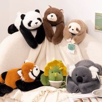 30-65cmKawaii High Quality Forest Animal Plush Doll Pillow Soft Long-arm Raccoon Dinosaur Sloth Panda Koala Plush Toy Home Decor