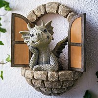 Gartenstatue Drache Meditation Statue Handwerk Harz Ornament Dinosaurier Form Skulptur Outdoor Hof Dekoration Home Decor