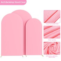 6ft 6.6ft 7.2ft Wedding Pink Arch Cover 2 Sided Spandex Fitted Fabric Arch Backdrop for Birthday Party Wedding Arch Decoration.