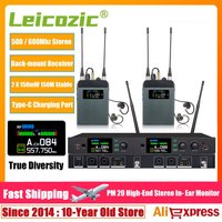 Leicozic PM20 In Ear Monitor System Double Channel Stereo Wireless Stage Return 150M Stable Signal Clear Sound For Stage Singer