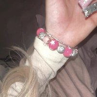 Y2K Jewelry Pink Star Beads Bracelet Kawaii Aesthetic 90s Korean Fashion Cute Shiny Crystal Lollipop Bracelet Accessories