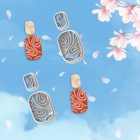 4Pcs Abstract Wave-Shaped Polymer Clay Cutters Set Asymmetrical Earring Clay Molds for DIY Unique Jewelry Embossing Clay Tools