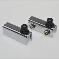 2PCs Glass Door Pivot Hinge Cabinet Doors Wardrobe TV Cabinets Bookcases Clamp Clip Silver Glass Hinges For Cabinet Cupboard New