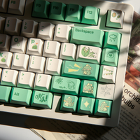 Green Dinosaur Theme Pbt Material Sublimation Keycaps Cherry Height 61/68/75/98 Personalized Customized Keycaps 154Keys