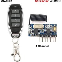 433 Mhz RF Remote Control Transmitter 433mhz RF Relay Receiver Switch Module Wireless Switch 4 CH Output Control Switch DIY Set