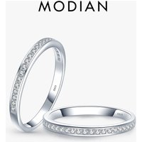 Modian Classic Simple 100% 925 Sterling Silver Charm AAA Zirconia Finger Rings for Women Wedding Engagement Statement Jewelry