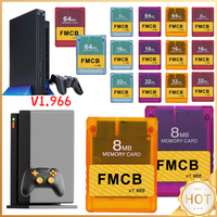 8MB/16MB/32MB/64MB Gaming Memory Card With OPL Free Mcboot V1.966 Memory Card Transparent Shell for PS2 FMCB Memory Card