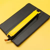 Luxury PU Leather Elastic Buckle Pencil Case Book Notebook Pen Bag Touch Screen Pen Cover Office Meeting Easy Carry Stationery