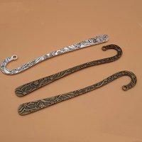 Bronze Silver Tone Plum Blossom Flower Plants Carved Metal Bookmarks For Book Reading Jewelry DIY Accessories 119mm
