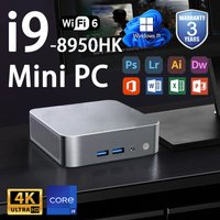 2026 Mini PC Intel Core i9 8950HK Windows 11 UHD Graphics 16GB LPDDR4 1TB 2TB M.2 SSD WiFi 6 BT5.2 Desktop PC Office Computer