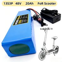 48V 20Ah 13S3P Lithium Ion Battery Pack with 54.6V 2A Charger XT60 Plug for Bafang 1000W Scooter Conversion Kit High Power