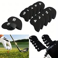 10Pcs/set Golf Iron Head Covers Iron Golf Club Protective Black/Red/Blue Golf Club Iron Head Protector Golf Accessories