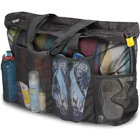 Extra Large Beach Bag Mesh Handbag with Zipper and Pocket Perfect for Family Cruise/Beach Vacations | Travel Goods Storage Bag