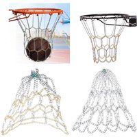 Q84C Heavy Duty Metal Chain Basketball Net Outdoor Goal Basketball Net for Most Standard Hoops Basketball Targets Net