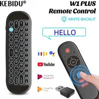 W1 PLUS Air Mouse Remote Control 2.4G RF Wireless Mini Keyboard Smart Gyroscope Keyboard Sense Anti-loss IR for Android TV Box