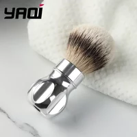 2026 New Arrival!YAQI Gemini 24mm Silvertip Badger Hair Shaving Brush Anodized Metal Handle 155g High-Density Wet Shaving Tool
