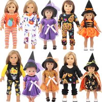Festival Doll Clothes Halloween, Pumpkin, Skeleton Costumes For 18 Inch American,43cm Baby New Born&Og,My Life Doll Accessories