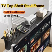 No Drilling Steel TV Top Shelf Fits Most of Sound Bars Up to 15 Lbs, Universal Sound Bar TV Mount Bracket, Sound Bar Stand