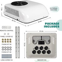 Treeligo 12V Fast Cooling Electric Car Truck rooftop Parking Air Conditioner For Camper RV Motorhome Caravan Tractor 13500BTU