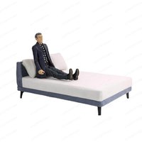 Miniature Double Bed - Fabric Dollhouse Furniture for Photography & Model Scenes