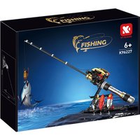 IN STOCK K96227 Idea Bait Reel Fishing Rod Building Blocks Model Fishing Bricks Assembling Toys for Children Christmas Gift Set
