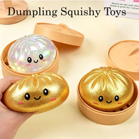 New Squishy Dumpling Realistic Bun Sensory Fidget Toys Colored Glitter Steamer Bun Decompression Ball Small Squeezable Toys 0,9