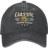 Men'S 70Th Birthday Cap - Vintage 1956 Washed Baseball Hat with "177.8Cm Number, Suitable for 70 Year Olds, Lightweight Retro Gi