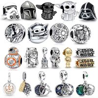 100% 925 sterling silver Star Wars Disney Charm Beads suitable for original DlY bracelets, women's jewelry gifts