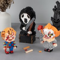 12cm high particle building blocks assembly toys mini desktop ornaments room decoration Halloween Christmas anime cartoon kawaii