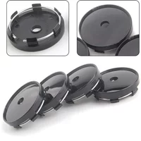 4Pcs 60mm Blank No Logo Wheel Hub Center Caps, Universal Black Rim Hubcap Protective Cover Replacement Auto Wheel Rim Mod Parts