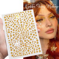 1pcs Glam Golden Orange Diamond Stickers Sparkling 3D Jewelry Pearls Sticker Eye Face Gem Decor DIY EyeMakeup for Music Festival