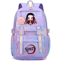 Demon Slayer Nezuko School Bags Anime Cosplay Students Backpack Gradient Bookbag Travel Rucksack Outdoor Mochilas