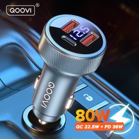Qwing VI-Chargeur de voiture 80W PD USB Type C pour téléphone portable, charge rapide pour iPhone 14, Xiaomi, Samsung, iPad, tablettes