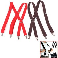 Elastic Adjustable Suspenders for All Ages – One-Size-Fits-Most Braces Set ,Perfect for Weddings & Formal Events