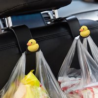 2-Pack of Creative and Cute Little Yellow Duck Seat Hooks, Easy for Storage and Decoration, Car Hooks, Car Hanging Ornaments