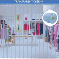 Windproof PVC Door Curtain Strip Windproof PVC Strip Curtain Transparent Door Curtain Soft Thermal Insulation Curtain Indoor Out