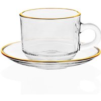 Golden edge Glass Coffee Cups,Lover Couple Mugs Heat resistant glass Teacup 1 Saucer 1 mug Set Advanced Mug For Afternoon tea