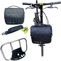 Folding Bike Front Bags Panniers Use For Brompton Bicycle Handbag Storage Bag Camera Bag With Waterproof cover Aluminum Mount