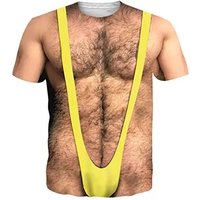 Trick, Funny, Fun, Hairy Chest Pattern, Men's Printed Muscle, Fake Abdominal Muscles, Summer and Spring Role-playing Costumes image 4