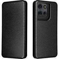 Magnetic Close Carbon Fiber Cover Leather Wallet Case for Moto Edge 70 60 50 40 Ultra Pro Fusion Neo G67 G06 G86/56/15/05/75/54