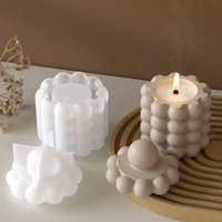 Point Gypsum Storage Jar With Lid Silicone Mold DIY Candle Cup Plaster Epoxy Resin Desktop Decoration Mould