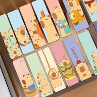 30pcs Cartoon Cute Capybara Bookmarks Reading Pages Books Tagged Students Stationary Supplies DIY Aesthetic Bookmarks Paper Card