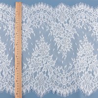 41CM Wide Thin Eyelash Lace Trim Off White, Black Color in Stock