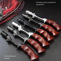 Handmade Solid Wood Lure Rod Sinking Handle Micro Object Tinplate Pure CNC Machined Grip Fishing Rod Custom Handle