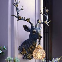 Applique murale en forme de cerf porte-bonheur, décoration murale personnalisée en résine, éclairage pour salon, arrière-plan de télévision, Restaurant, lampes d'art créatives